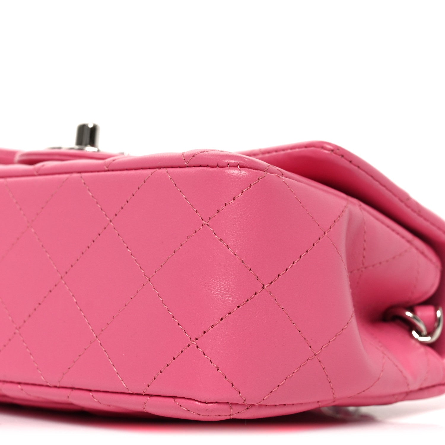 Chanel Lambskin Quilted Mini Rectangular Flap Pink 10 of 11