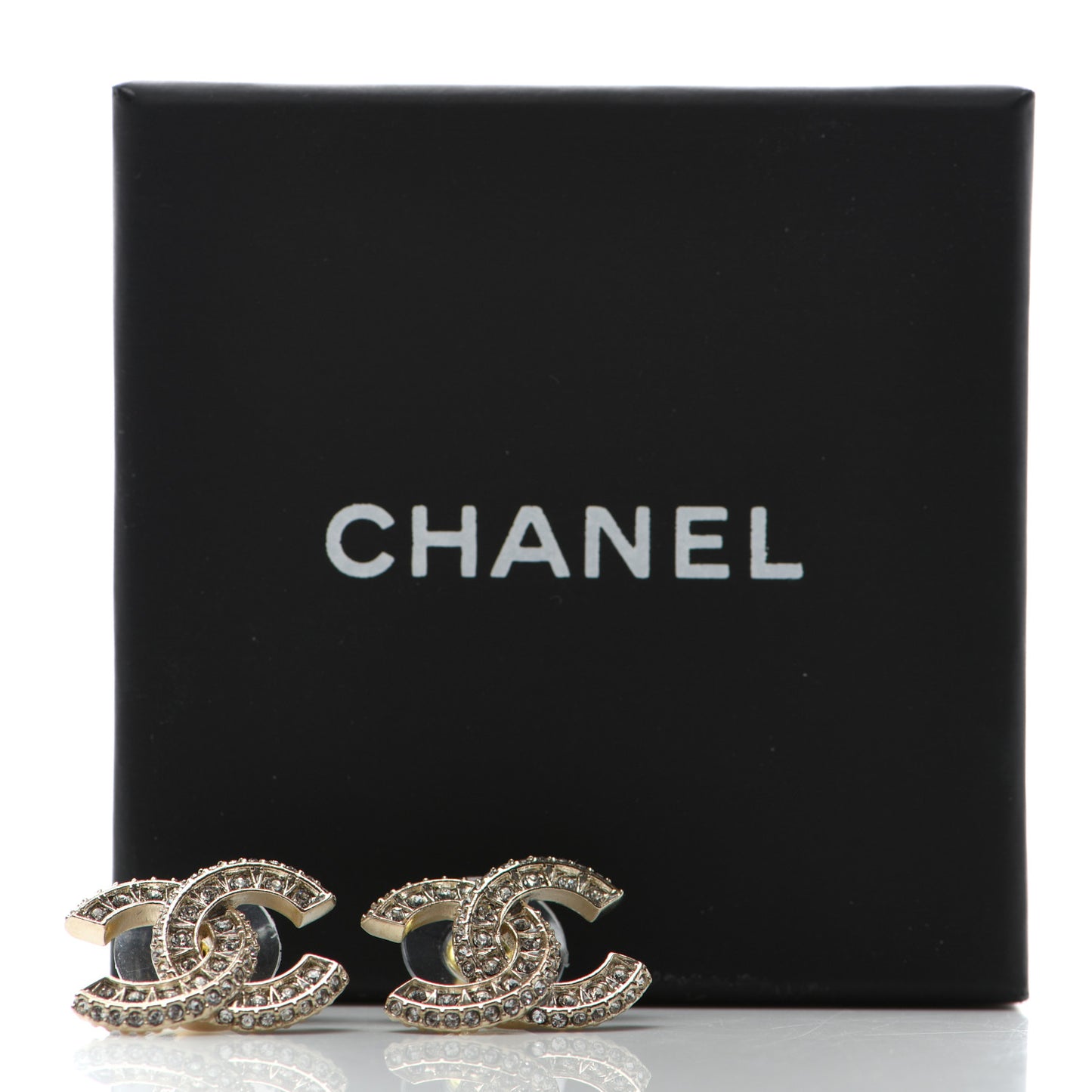 Crystal Timeless CC Earrings Light Gold