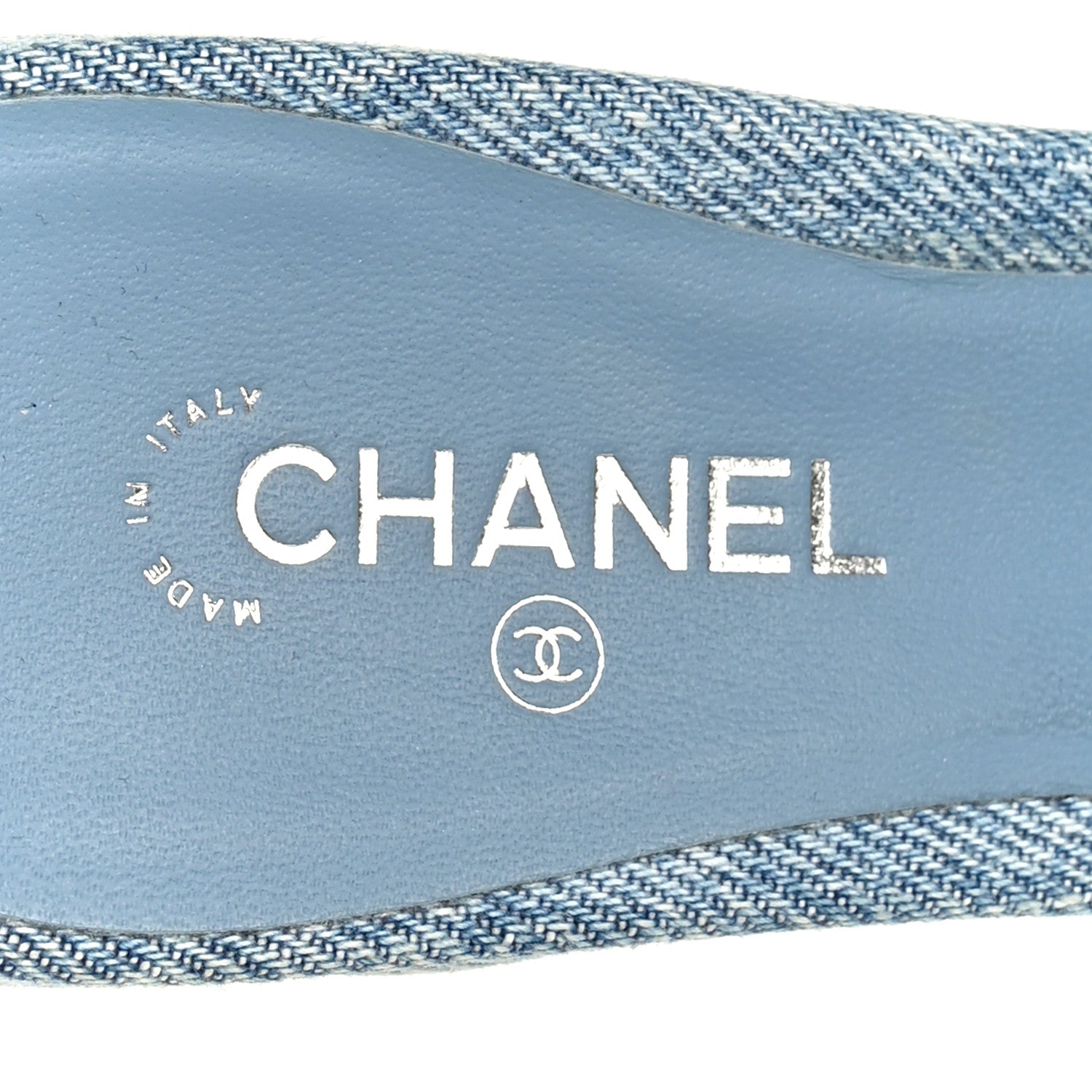Chanel Denim Quilted Mules 37.5 Blue 7 of 9