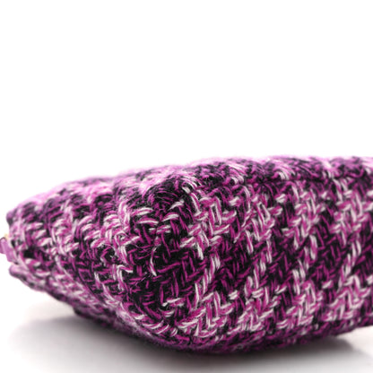 Chanel Tweed Quilted Mini Clutch With Chain Purple 9 of 10