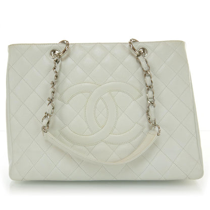 Chanel Caviar Grand Shopping Tote GST White 1 of 9