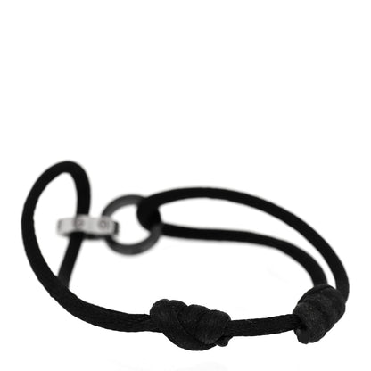 Cartier 18K White Gold Ceramic 4 Diamond LOVE Cord Bracelet Black 2 of 4
