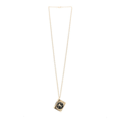 Chanel Metal CC Lion Book Locket Necklace Gold 3 of 6