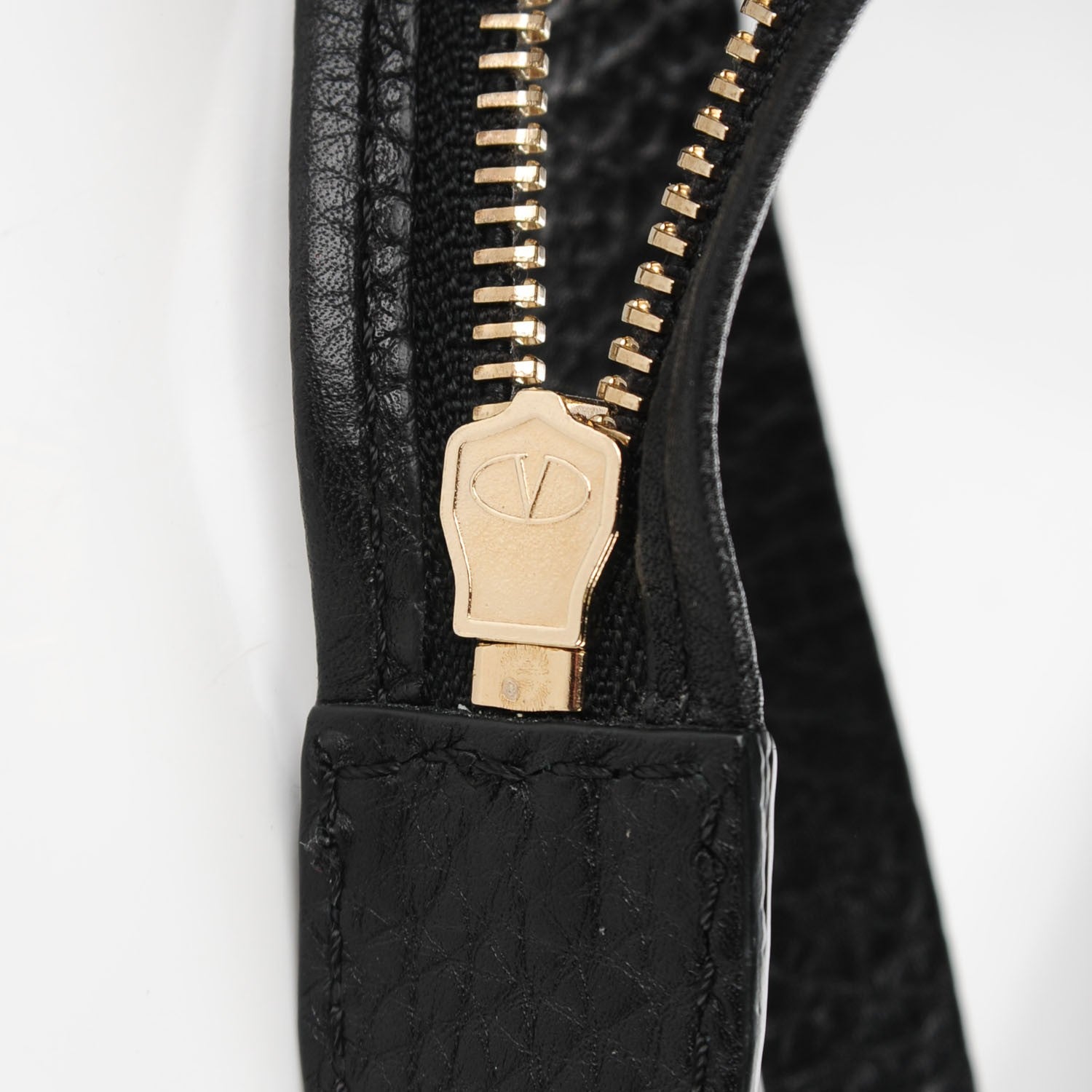 Valentino Garavani Grained Calfskin C-Rockee Fringe Tote Black 2 of 10