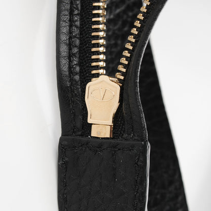 Valentino Garavani Grained Calfskin C-Rockee Fringe Tote Black 2 of 10
