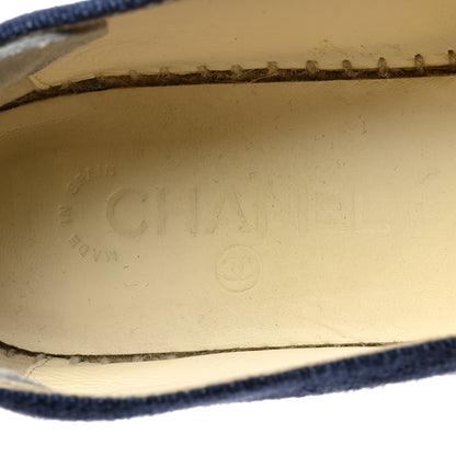Chanel Denim Toile CC Espadrilles 41 Navy Black 5 of 9