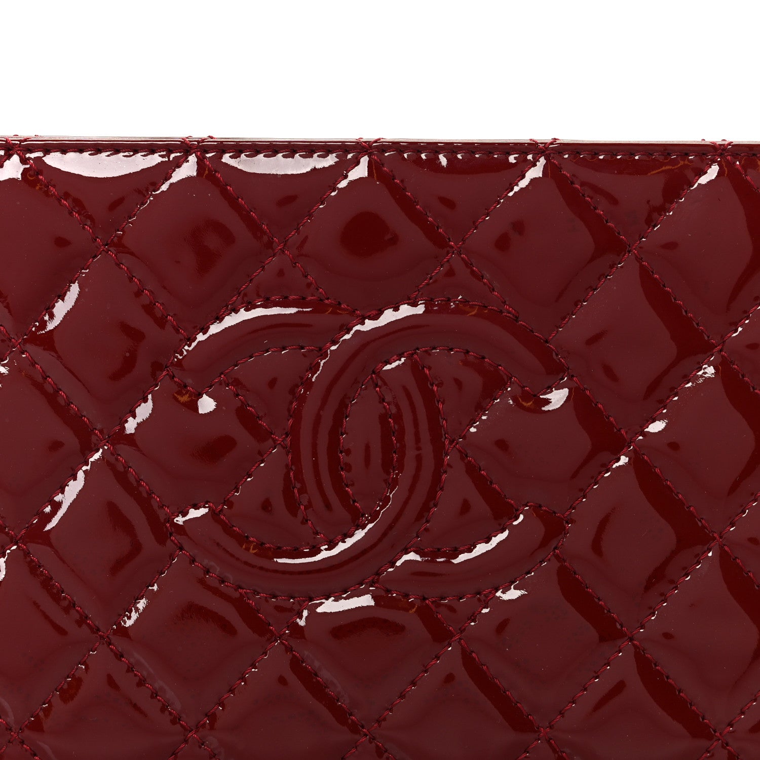 Chanel Patent CC Quilted Timeless Clutch Red 8 of 8