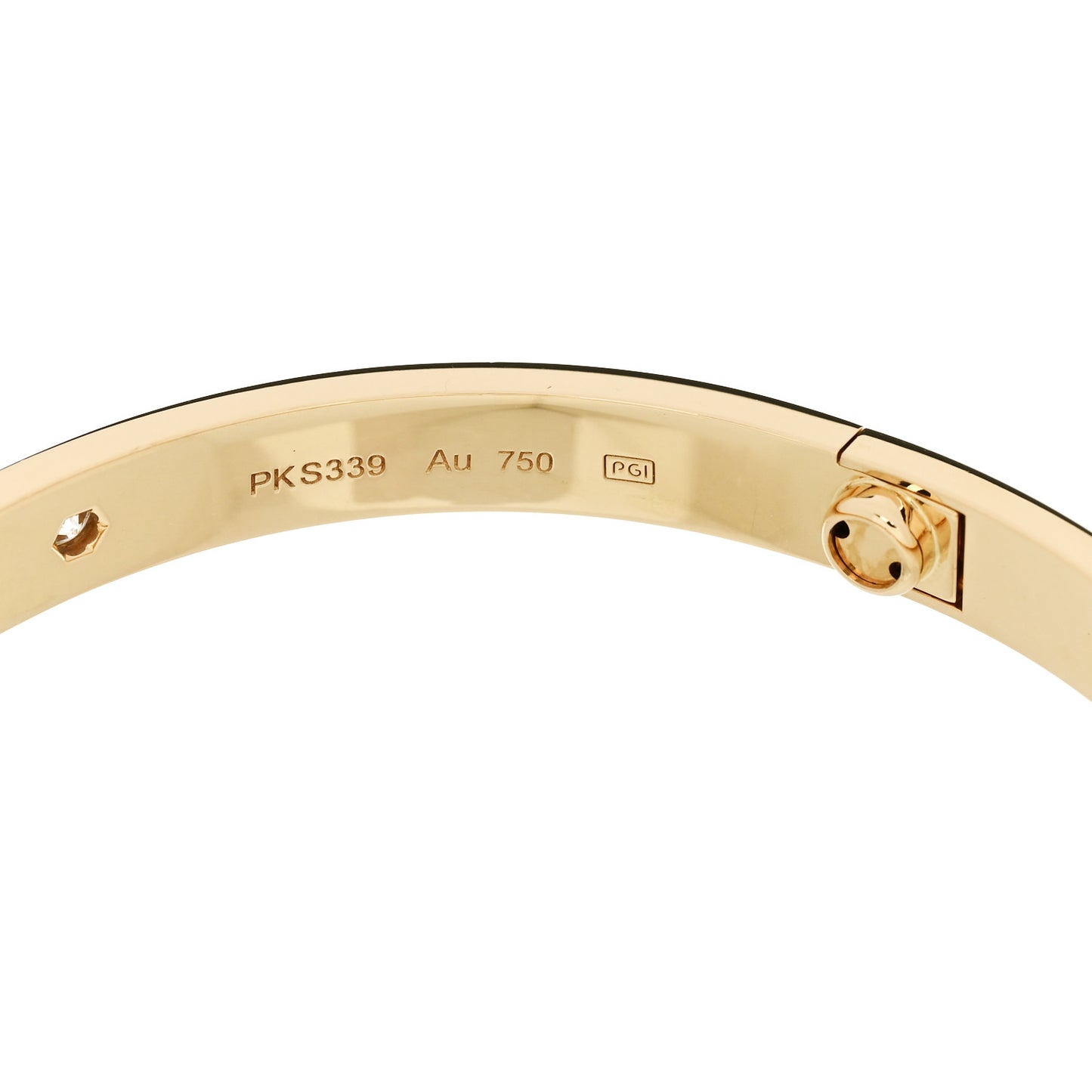 18K Yellow Gold 4 Diamond LOVE Bracelet 20