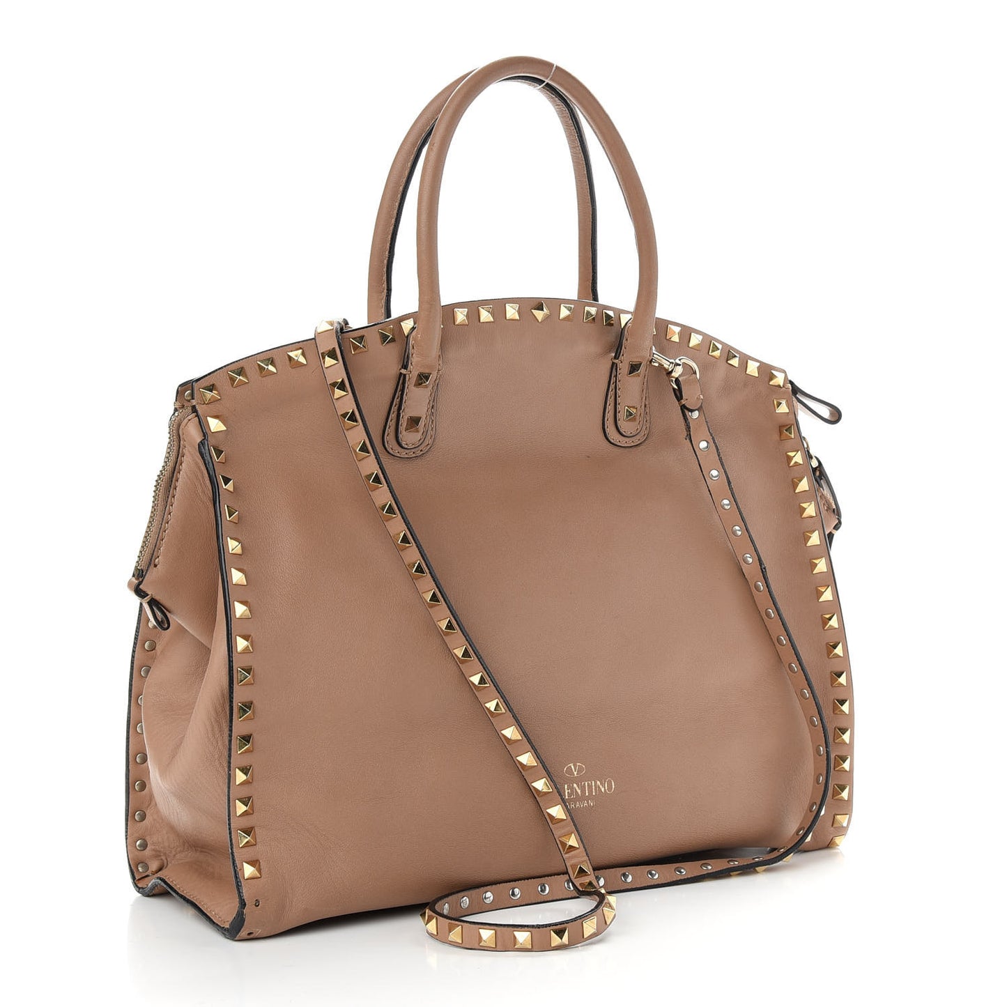 Vitello Rockstud All Over Dome Shopper Taupe