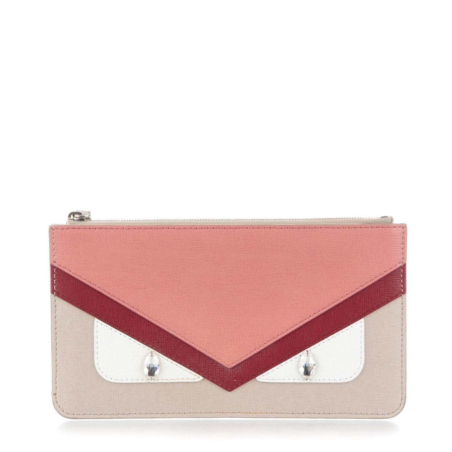 Vitello Elite Crystal Eye Monster Zip Pouch Grigio Polvere Ribes Multicolor