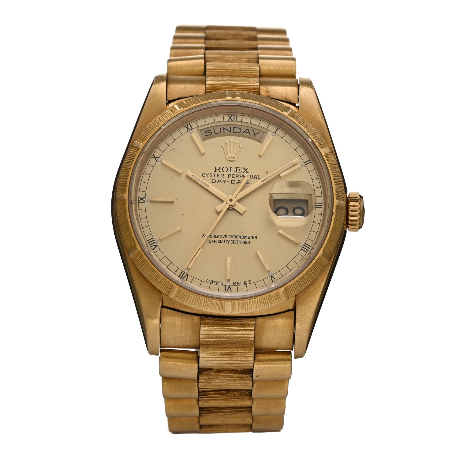 Rolex 18K Yellow Gold 36mm Oyster Perpetual Day-Date Double Quick President Watch Champagne 18248 1 of 5