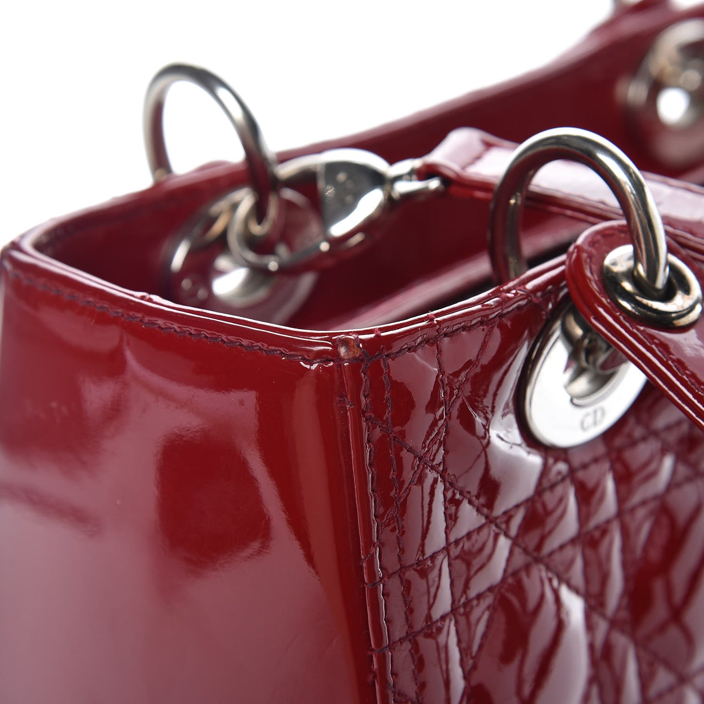 Patent Cannage Medium Lady Dior Red