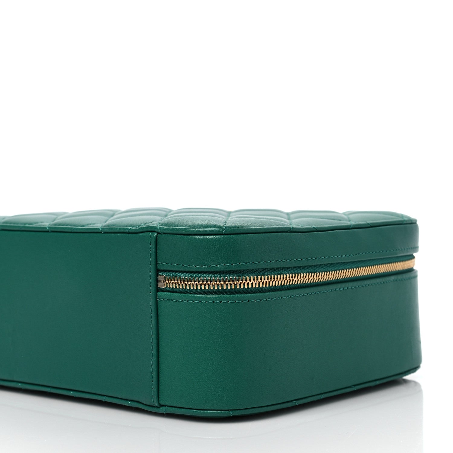 Chanel Lambskin Quilted Top Handle Vanity Case Green 7 of 8