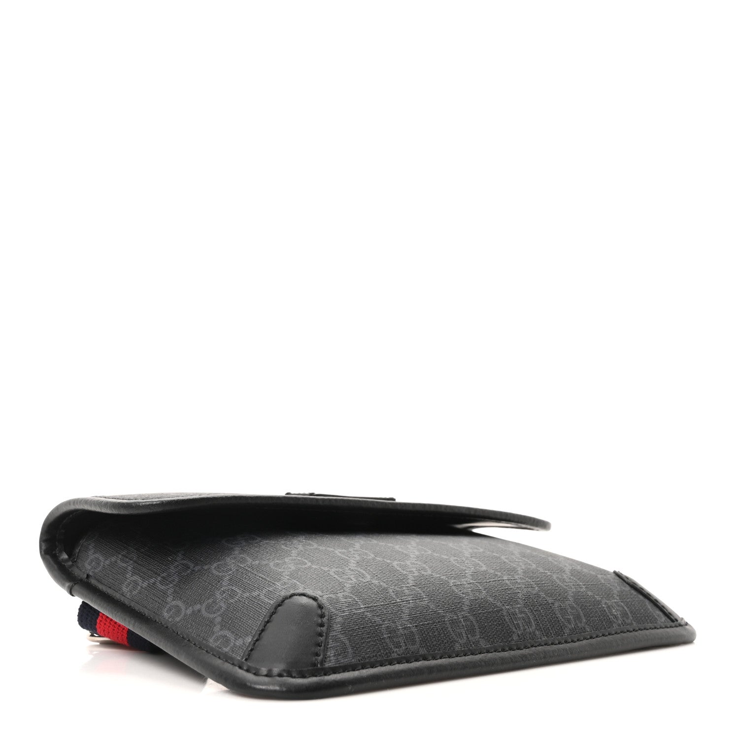 Gucci GG Supreme Monogram Web Slim Belt Bag Black Grey 4 of 11