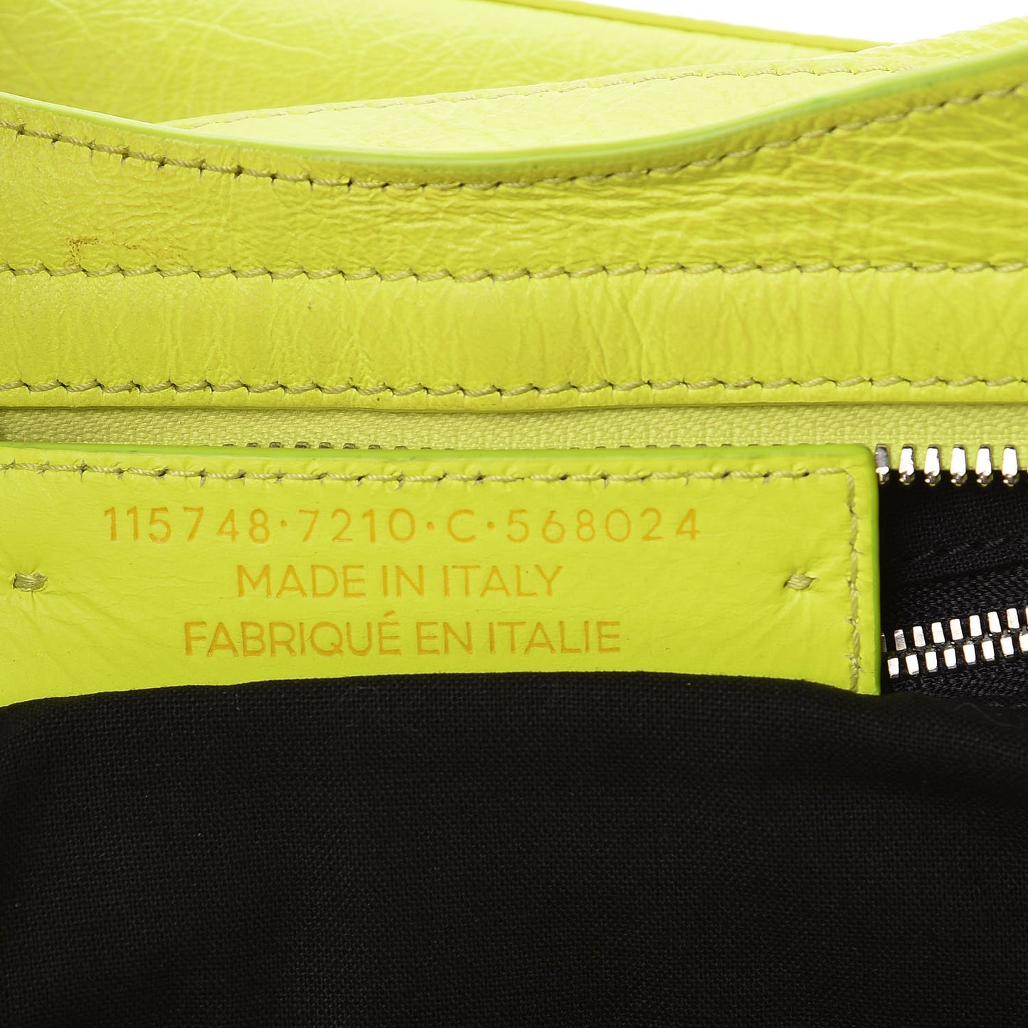 Agneau Classic Silver Hardware City Jaune Fluo
