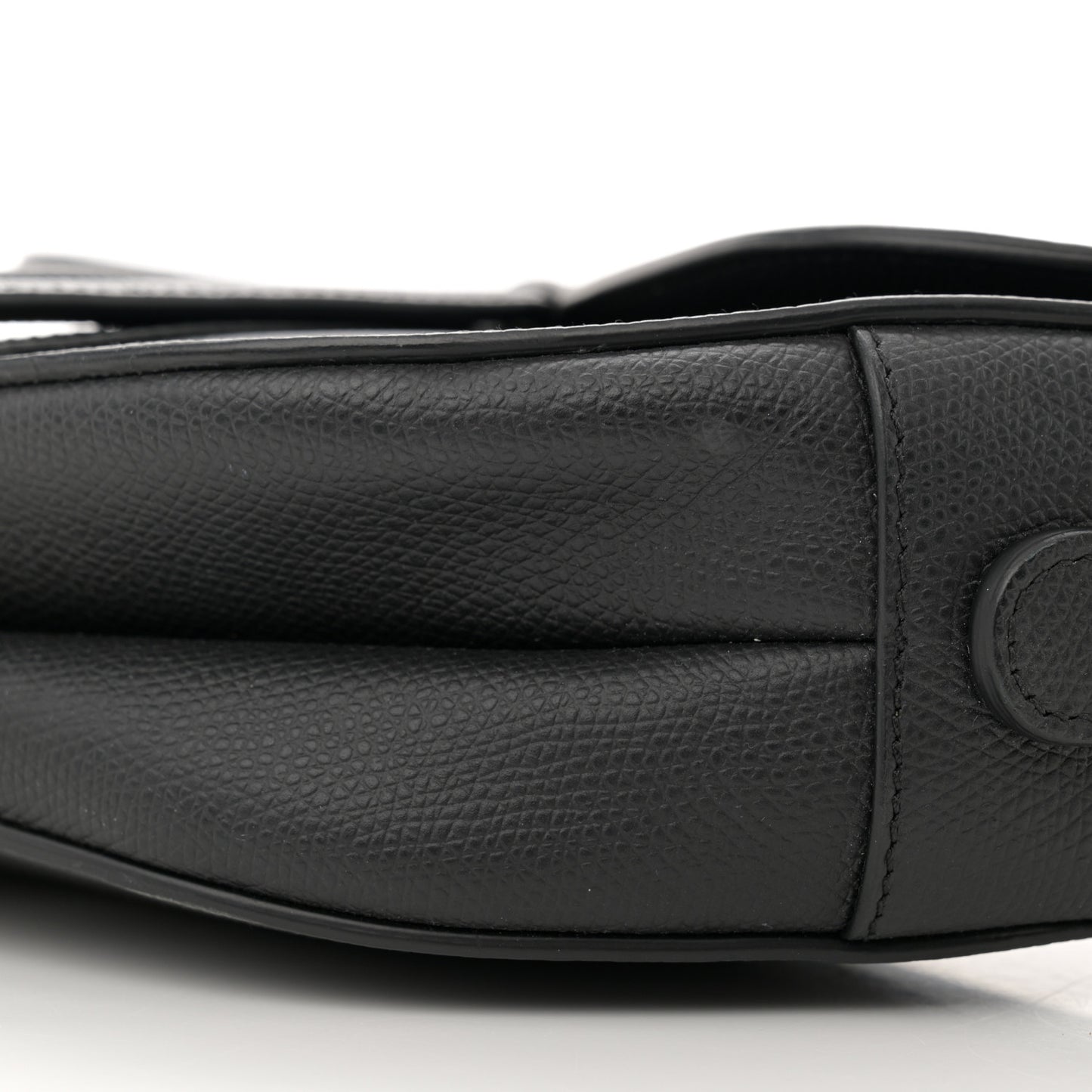 Grained Calfskin Saddle Bag Black