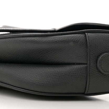Christian Dior Grained Calfskin Saddle Bag Black 10 of 11