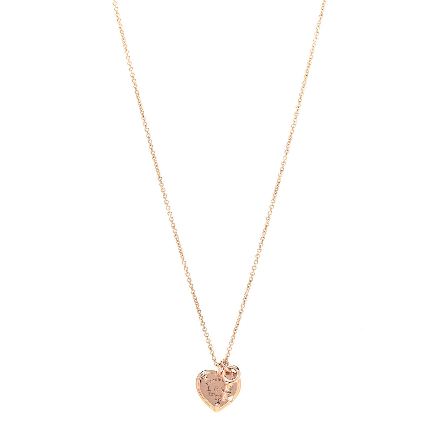 18K Rose Gold Return To Tiffany Love Heart Tag Key Necklace
