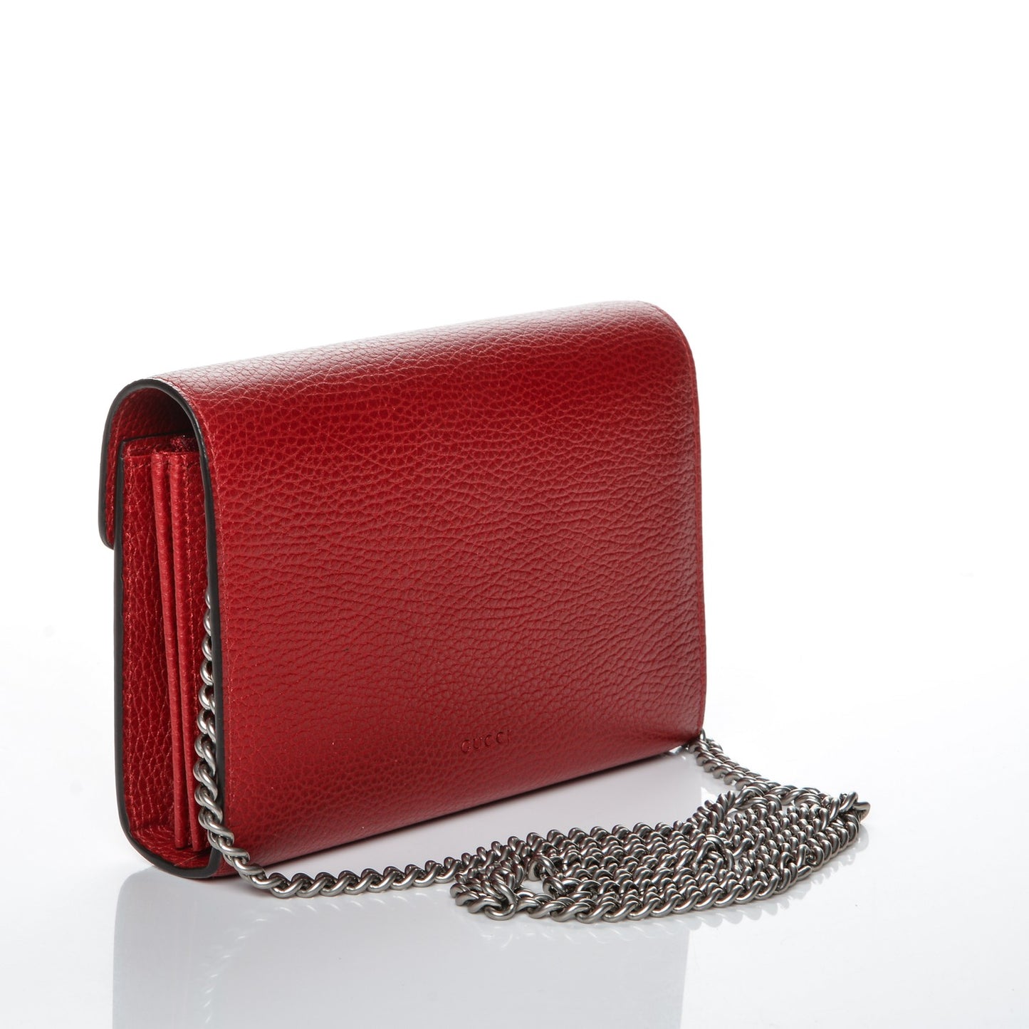 Calfskin Mini Dionysus Chain Wallet Hibiscus Red