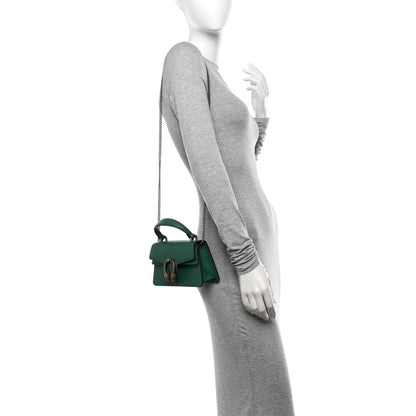 Gucci Dollar Calfskin Crystal Mini Dionysus Top Handle Bag Emerald 2 of 11