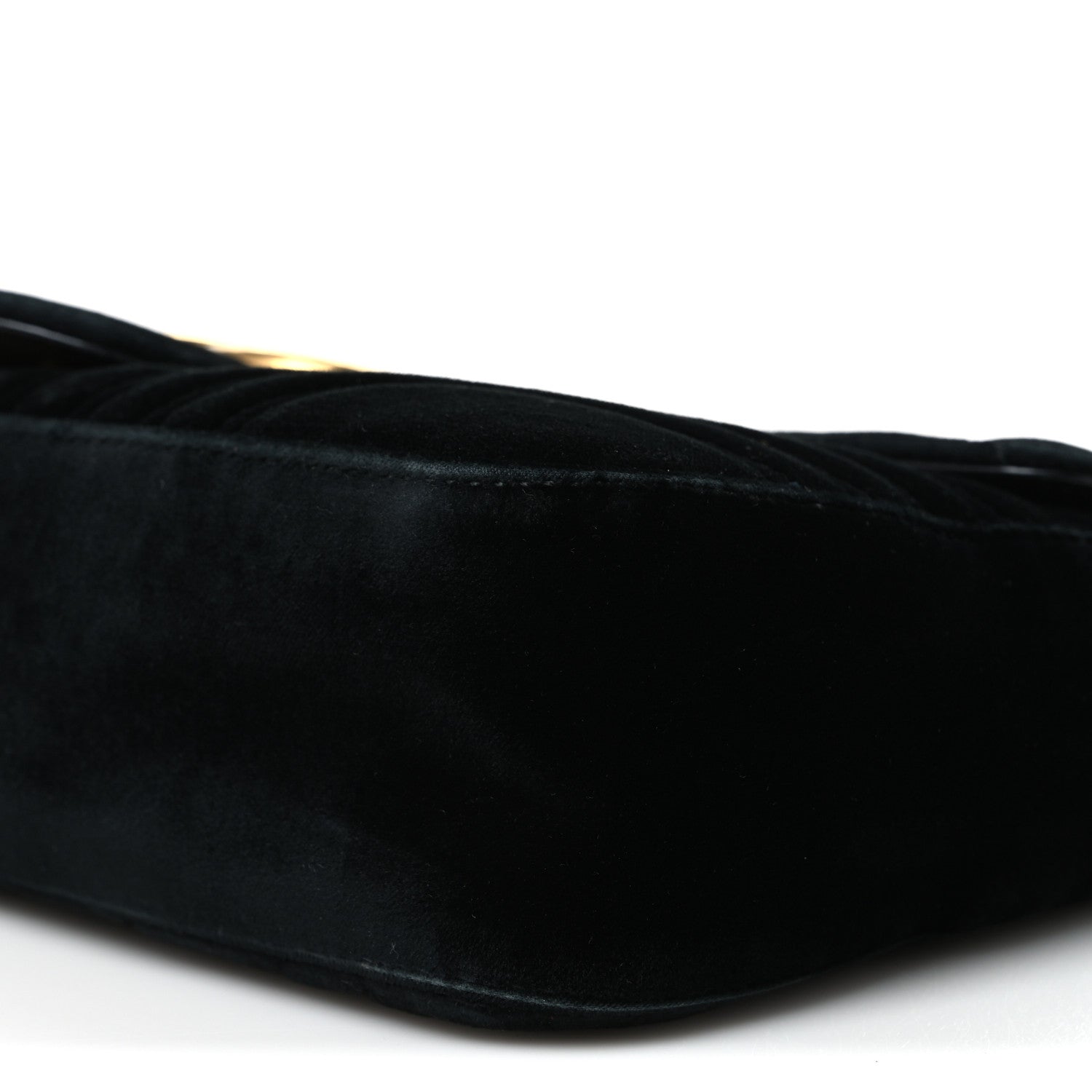 Gucci Velvet Matelasse Medium GG Marmont Shoulder Bag Black 9 of 10