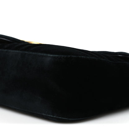 Gucci Velvet Matelasse Medium GG Marmont Shoulder Bag Black 9 of 10