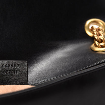 Gucci Calfskin Matelasse Medium GG Marmont Shoulder Bag Black 10 of 11