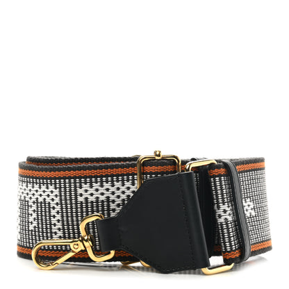 Fendi Cannete Ribbon Poly Vitello Century Logo Adjustable Strap You White Brandy Black 1 of 5