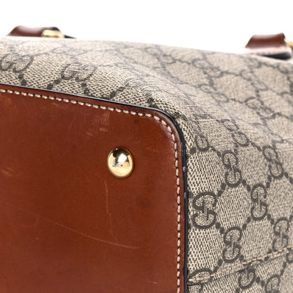 Gucci GG Supreme Monogram Linea A Foldover Tote Brown 11 of 18