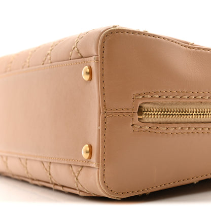 Chanel Calfskin Contrast Stitch Surpique Bowler Beige 12 of 21