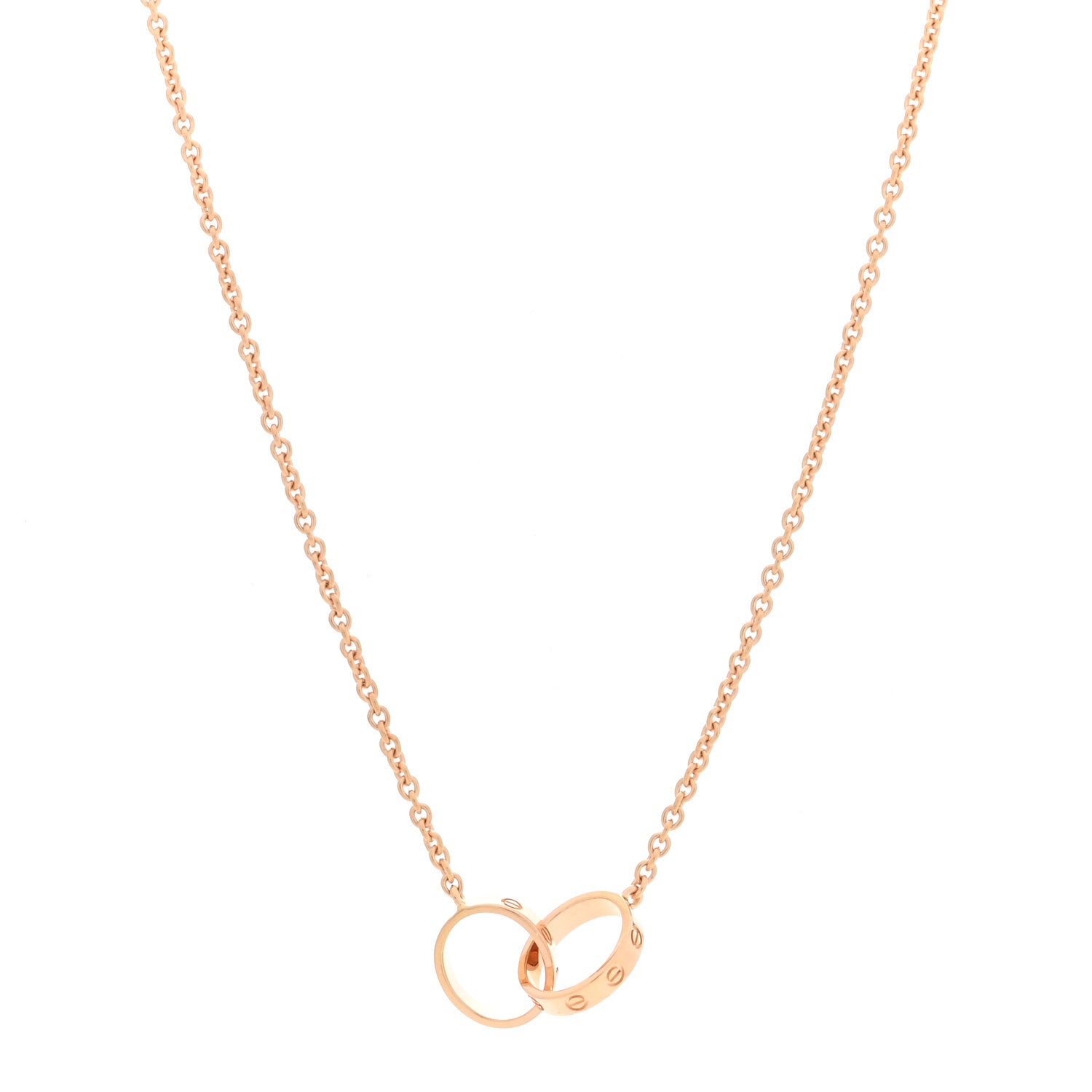 Cartier 18K Pink Gold Interlocking LOVE Necklace 1 of 4