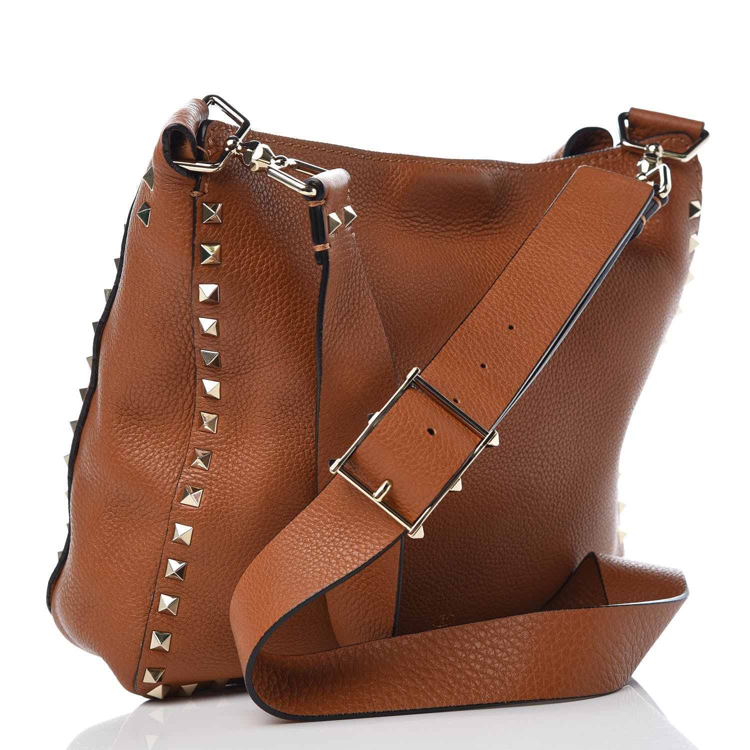 Valentino Garavani Pebbled Calfskin Small Rockstud Flip-Lock Messenger Bag Light Cuir 3 of 9