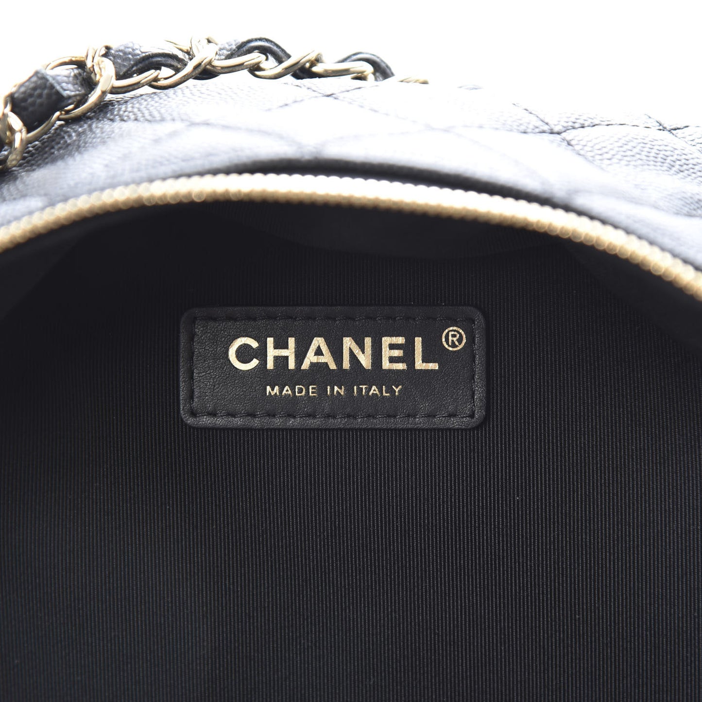 Caviar Quilted Medium Zip Around Backpack Black