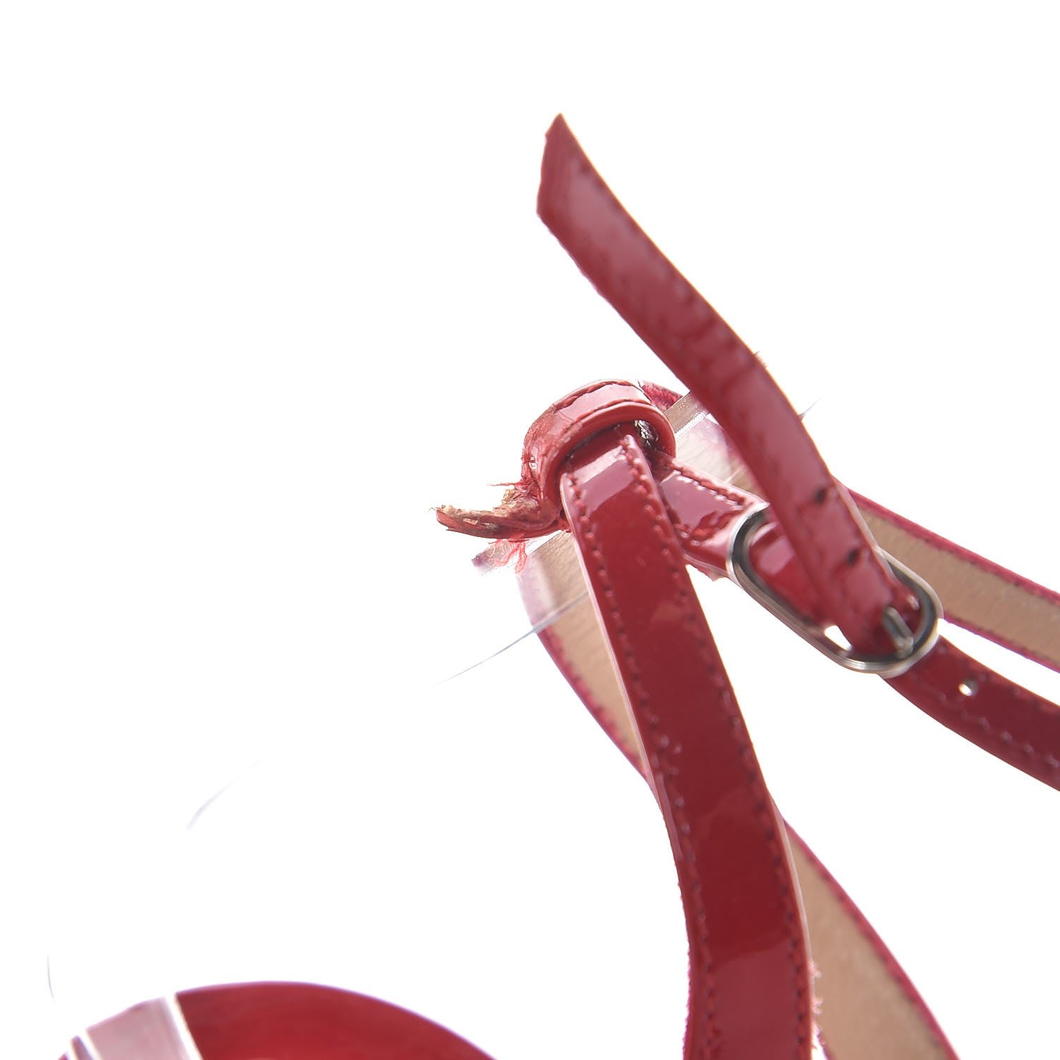 Christian Louboutin Patent Very Very 100 Wedge Sandals 38.5 Red 10 of 11