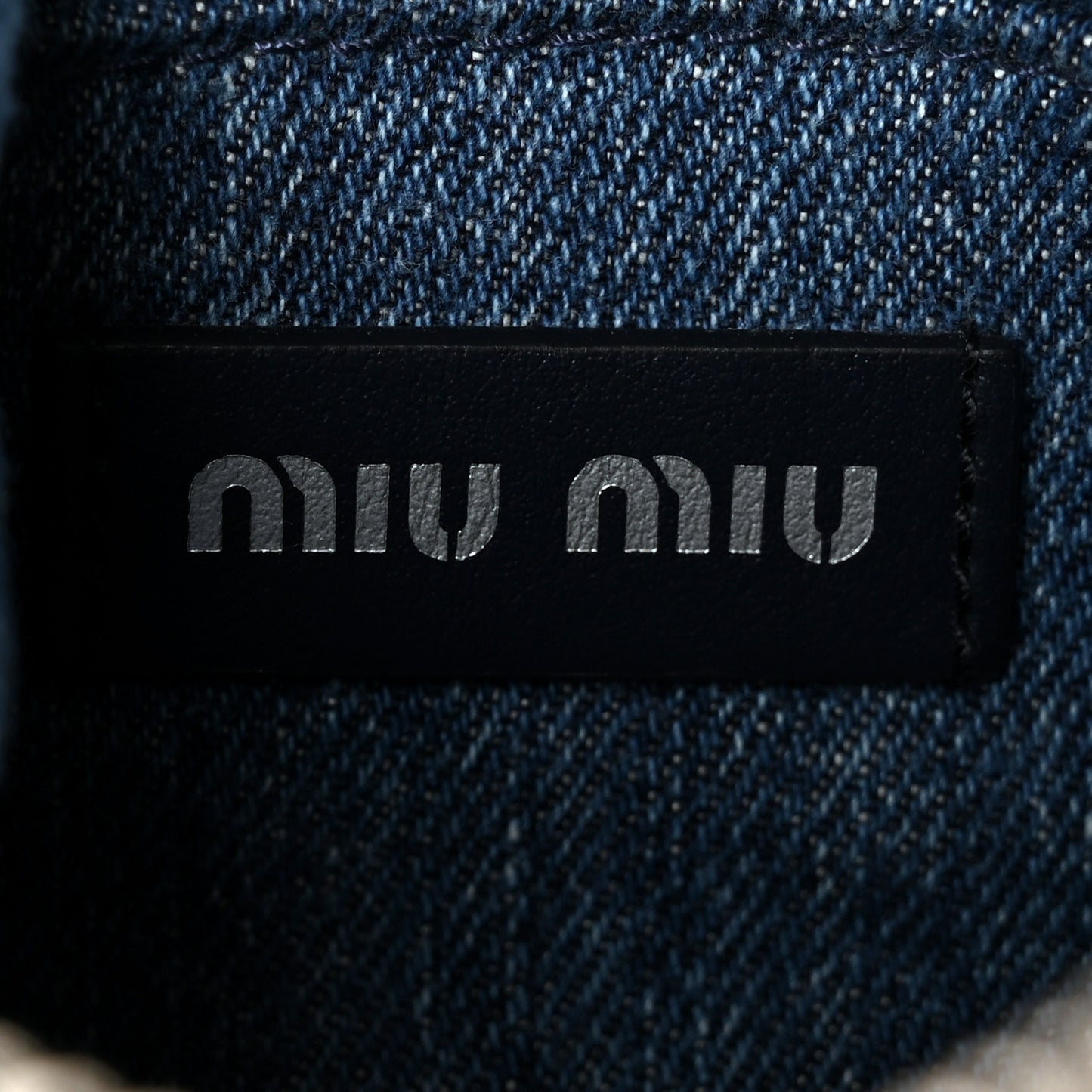 Denim Matelasse Shoulder Bag Blue White