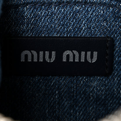 Miu Miu Denim Matelasse Shoulder Bag Blue White 5 of 8