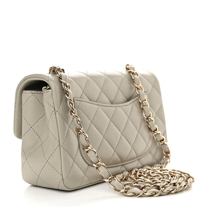 Chanel Lambskin Quilted Mini Rectangular Flap Grey 3 of 11