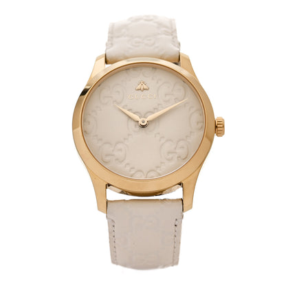 Gucci Stainless Steel Calfskin 38mm G-Timeless Quartz Watch White 1 of 5