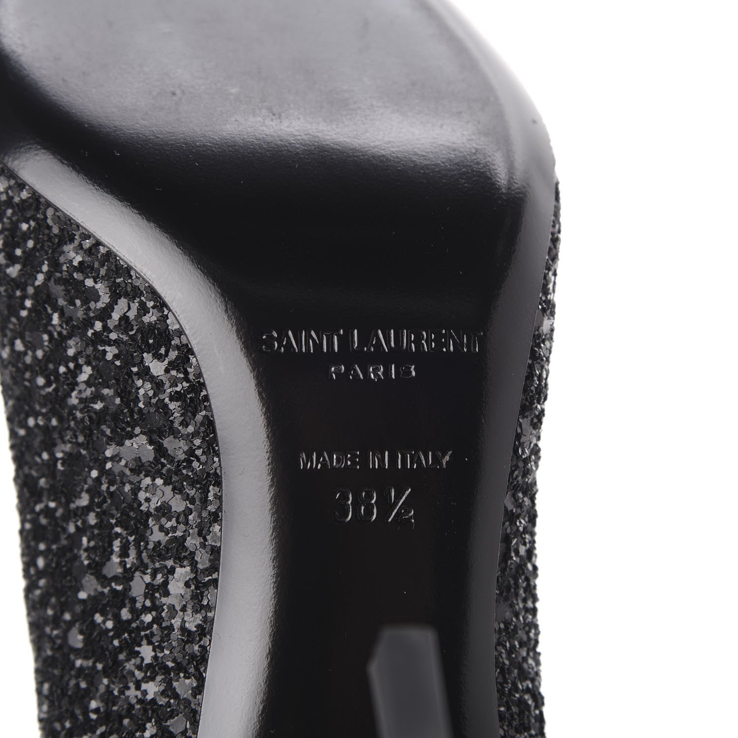 Saint Laurent Glitter Opyum 85 Pumps 38.5 Black 10 of 11