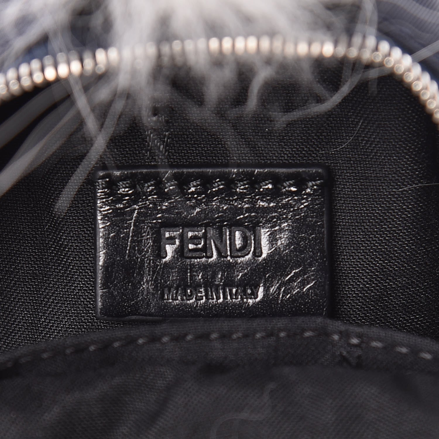 Fendi Nylon Cuoio Romano Nutria Fox Fur Monster Eyes Mini Backpack Charm Blue Black Multicolor 6 of 7