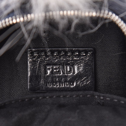 Fendi Nylon Cuoio Romano Nutria Fox Fur Monster Eyes Mini Backpack Charm Blue Black Multicolor 6 of 7