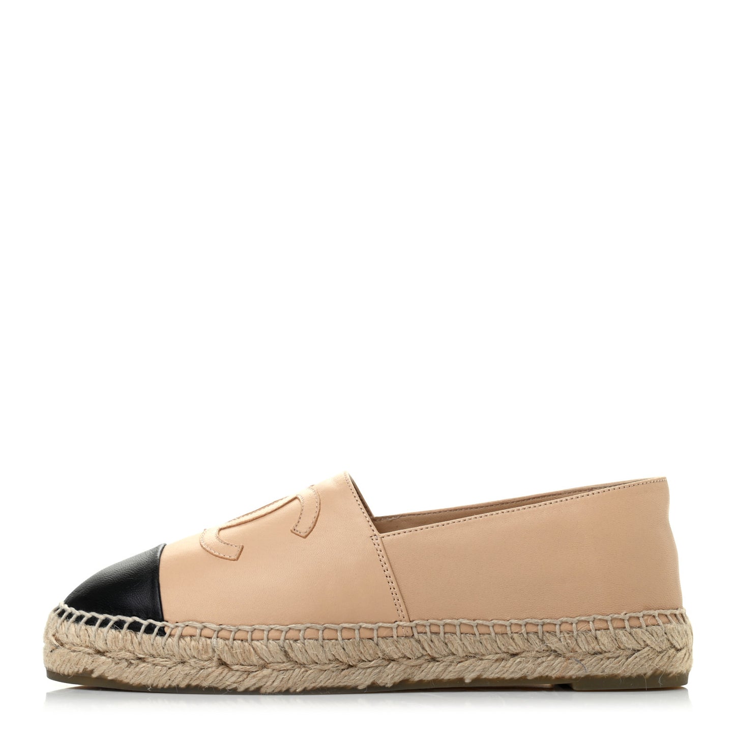 Lambskin CC Espadrilles 38 Beige Black