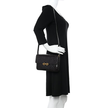 Saint Laurent Shiny Crocodile Embossed Calfskin Le Maillon Satchel Coffee 2 of 11
