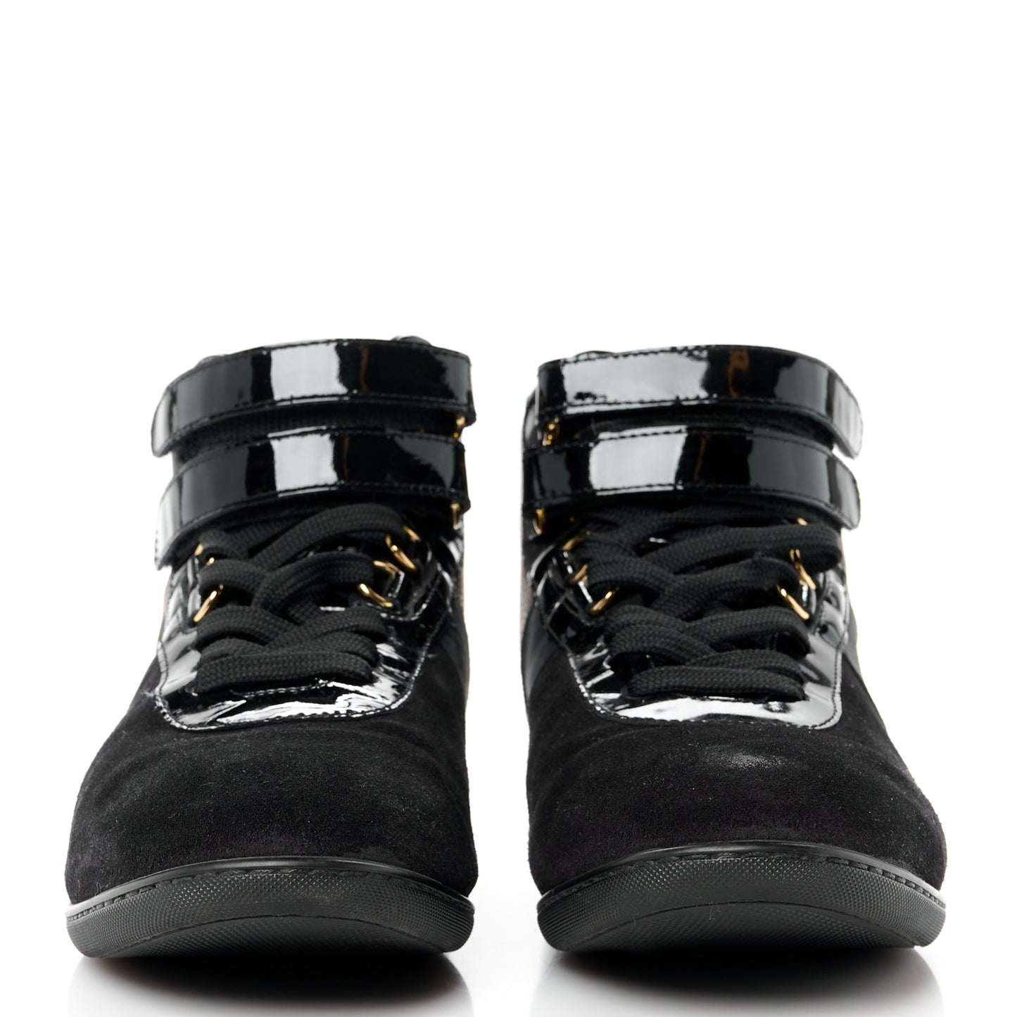 Suede Patent Monogram Move Up Sneakers 37 Black