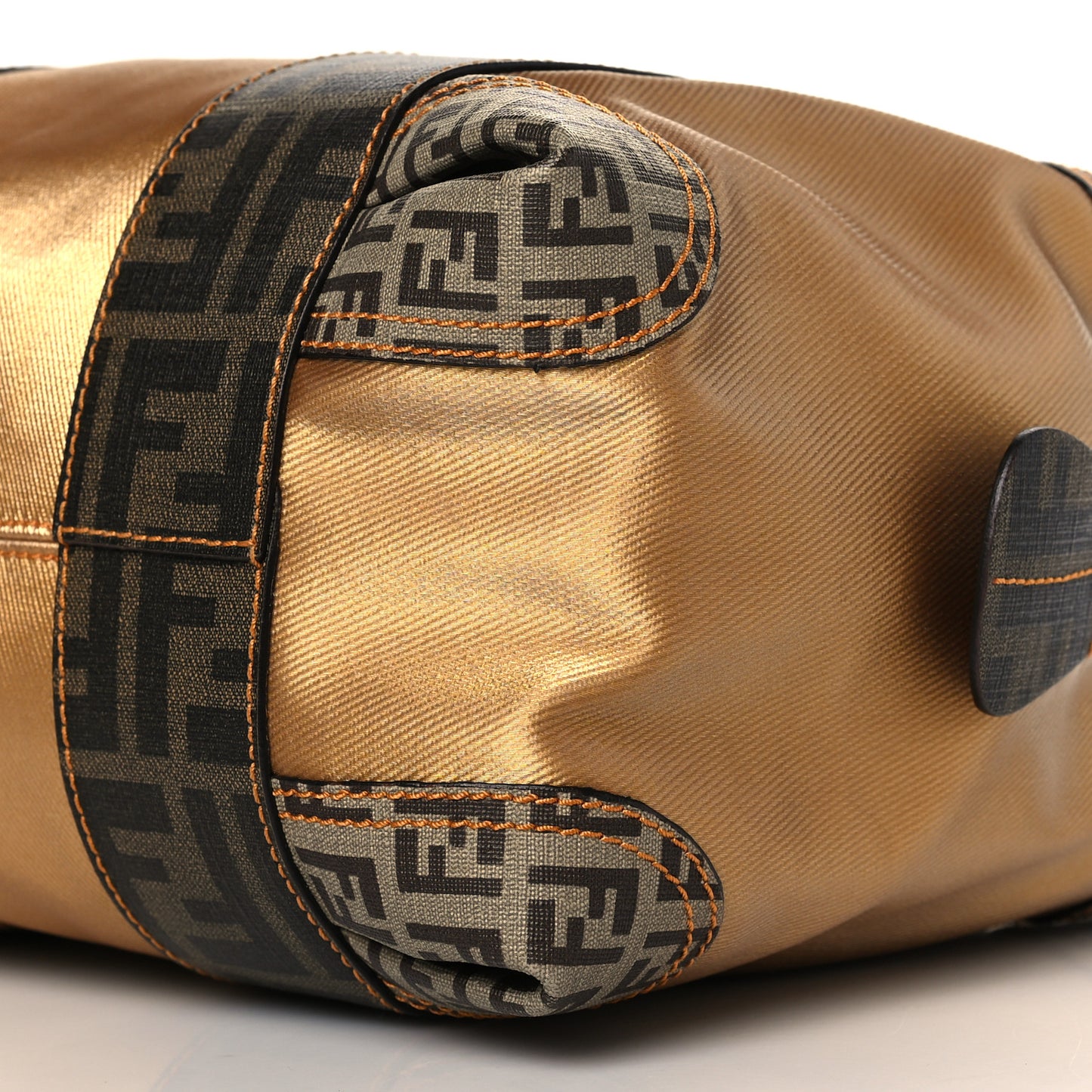 Zucca Zucchino Mixed Media Small B Mix Tote Tobacco Gold
