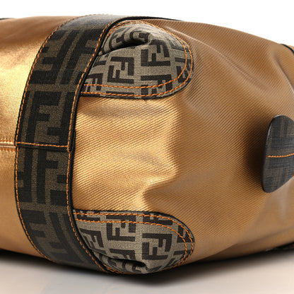 Fendi Zucca Zucchino Mixed Media Small B Mix Tote Tobacco Gold 10 of 10