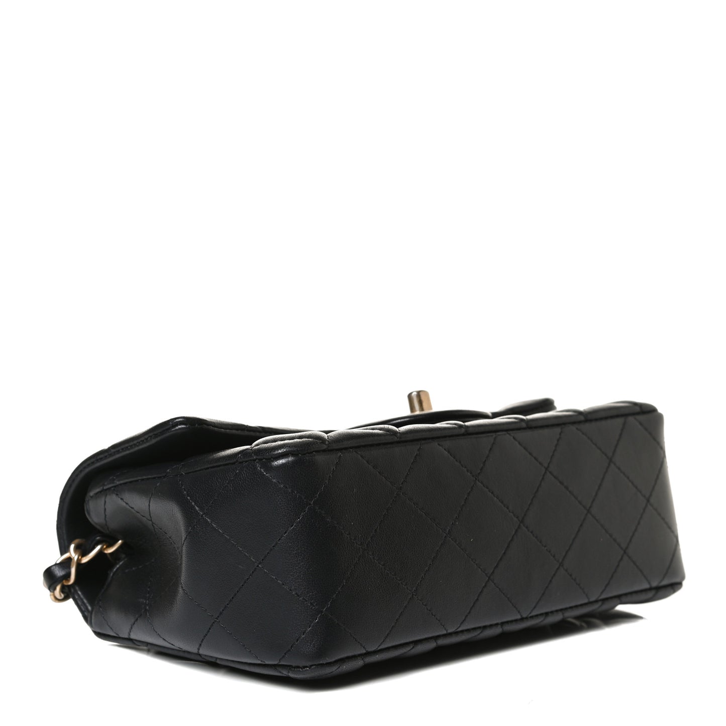 Lambskin Quilted Mini Rectangular Flap Black
