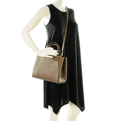 Fendi Vitello Elite Flamingo Petite 2Jours Tote Seppia 2 of 8