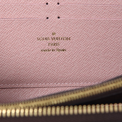 Louis Vuitton Damier Ebene Clemence Wallet Rose Ballerine 6 of 8