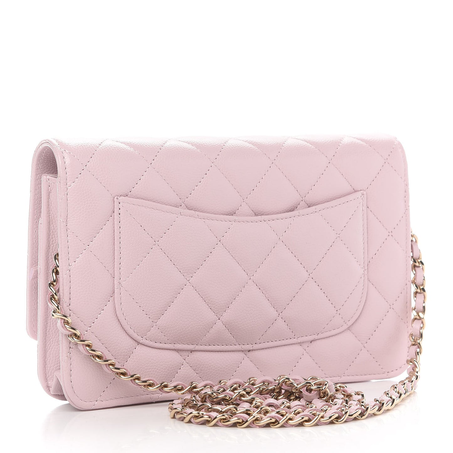 Caviar Quilted Coco Candy Wallet On Chain WOC Light Pink